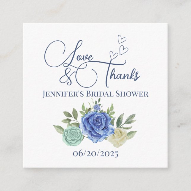 Minimalistische florale Liebe und dank Bridal Begleitkarte (Vorderseite)