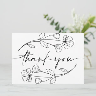 Minimalistische florale wunderliche Hochzeit Dankeskarte