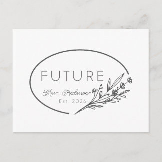 Minimalistische Florale Zukunft Frau Gegr. 2026 Ho Ankündigungspostkarte