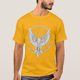 Minimalistische Flügel: T - Shirt mit Federkern