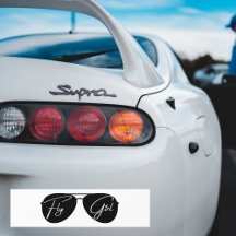 Minimalistische Fly Girl Typografie, Aviator-Sonne