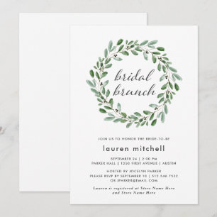 Minimalistische Foliage Bridal Brunch Einladung