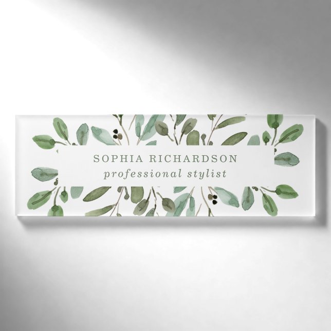Minimalistische Foliage Namenschild (Vorderseite)