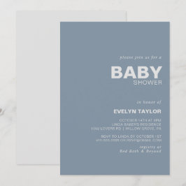 Minimalistische formale Blue Baby Dusche Einladung
