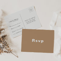 Minimalistische formelle Braun-Hochzeit Rsvp