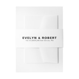 Minimalistische formelle Hochzeit Einladungsbanderole