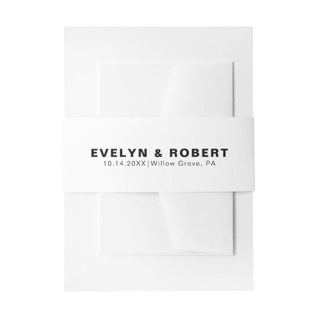 Minimalistische formelle Hochzeit Einladungsbanderole (Vorderseite Beispiel)