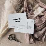 Minimalistische formelle Hochzeit speichern Sie da Ankündigungspostkarte<br><div class="desc">Diese minimalistisch elegante feierliche Hochzeit speichern das Datum ist perfekt für eine rustikale Hochzeit. Das Design bietet einen schönen Schriftart,  um Ihre Veranstaltung zu ergänzen.</div>
