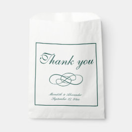 Minimalistische formelle Smaragdgrüne Hochzeit Geschenktütchen