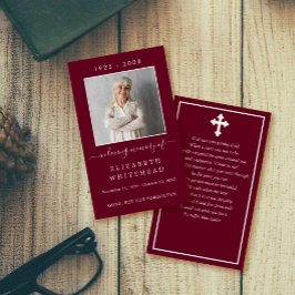 Minimalistische Foto Beerdigung Gebet Burgundy Car