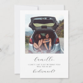 Minimalistische Foto Bridesmaid-Vorschlagskarte Einladung
