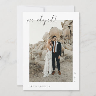 Minimalistische Foto-Elopement-Ankündigung Einladung