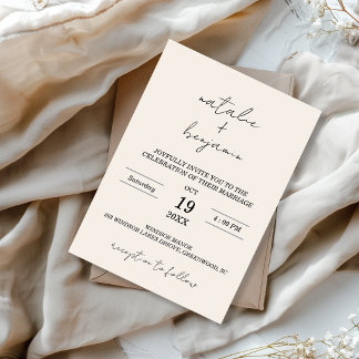 Minimalistische Foto-Elopement-Ankündigungs-Einlad