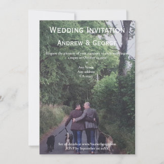 Minimalistische Foto Gay LGBTQ Hochzeit Einladung