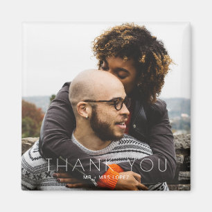 Minimalistische Foto-Hochzeit Danke Magnet