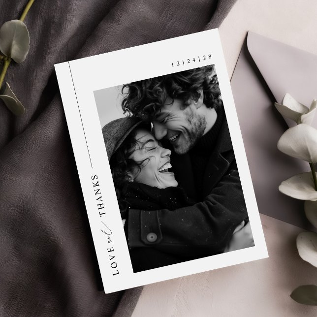 Minimalistische Foto-Hochzeit Dankeskarte (Von Creator hochgeladen)