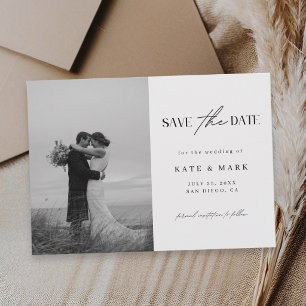 Minimalistische Foto-Hochzeit Save The Date