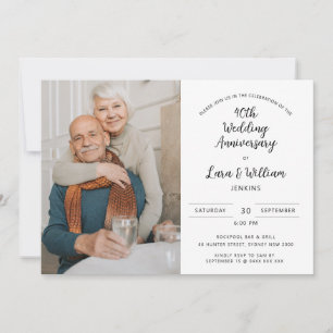 Minimalistische Foto-Hochzeit zum 40. Jubiläum Einladung