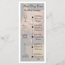 Minimalistische Foto-Hochzeits-Zeitplan-Flat-Progr