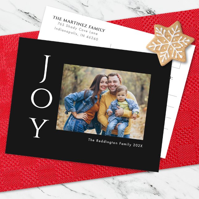 Minimalistische Foto Joy Feiertagspostkarte (Von Creator hochgeladen)