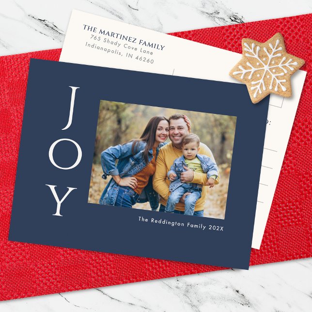 Minimalistische Foto Joy Feiertagspostkarte (Von Creator hochgeladen)