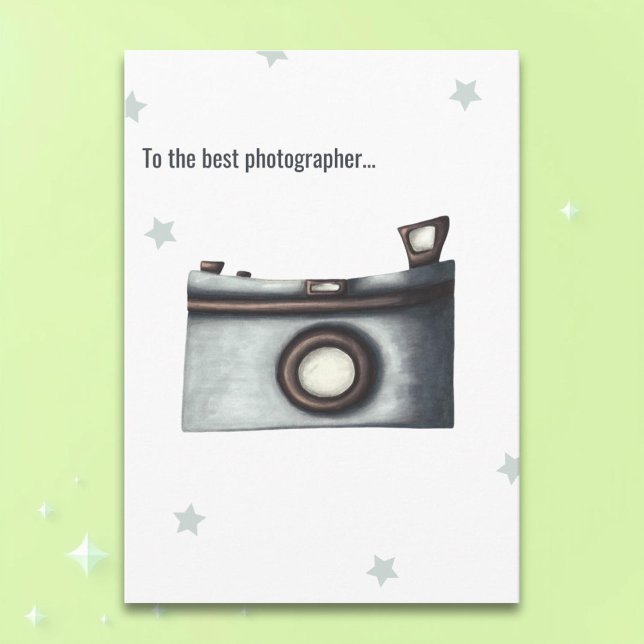 Minimalistische Foto Kamera Bester Fotograf Geburt Karte (Von Creator hochgeladen)