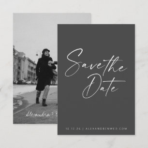 Minimalistische Foto-Overlay Schwarz Weiß Schrift Save The Date