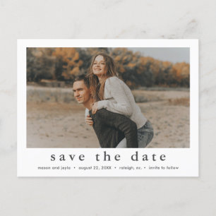 Minimalistische Foto-Save-the-Date-Karte Ankündigungspostkarte