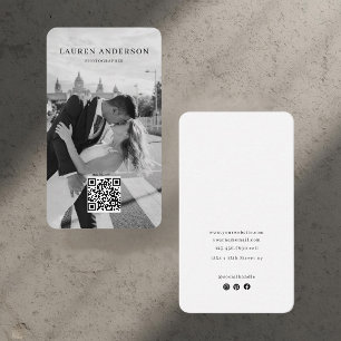 Minimalistische Foto-Visitenkarte mit QR-Code Visitenkarte