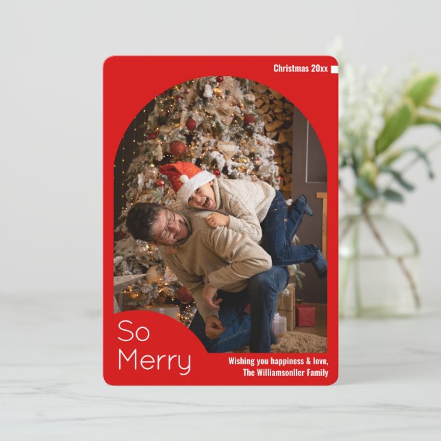 Minimalistische Foto Weihnachtskarte Feiertagskarte (Stehend Vorderseite)