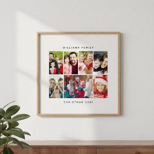 Minimalistische Fotocollage Benutzerdefinierte Fam Poster