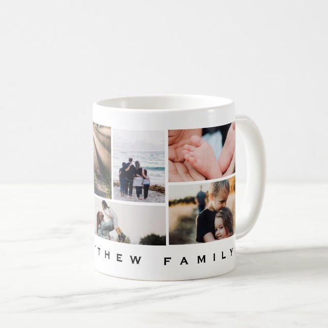 Minimalistische FotoCollage Kaffeetasse (VorderseiteRechts)