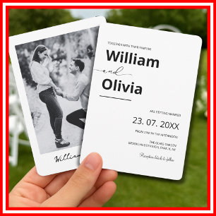 Minimalistische Fotografie Hochzeit Einladung