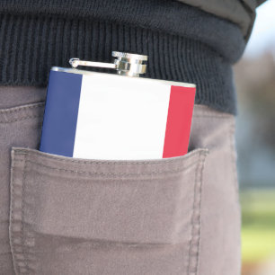 Minimalistische französische Flagge Flachmann