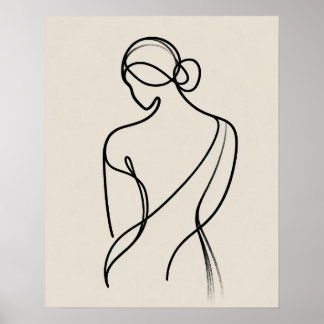 Minimalistische Frauen zurück Poster