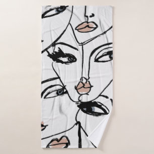 Minimalistische Frauenkunst Badehandtuch