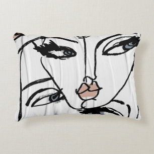 Minimalistische Frauenkunst Dekokissen