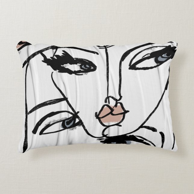Minimalistische Frauenkunst Dekokissen (Vorderseite)
