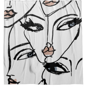 Minimalistische Frauenkunst Duschvorhang