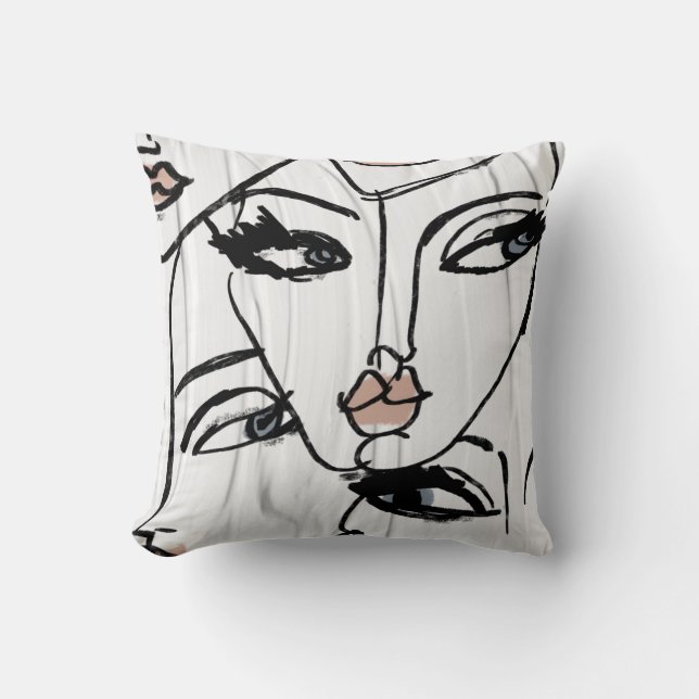 Minimalistische Frauenkunst Kissen (Vorderseite)
