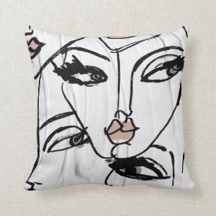 Minimalistische Frauenkunst Kissen