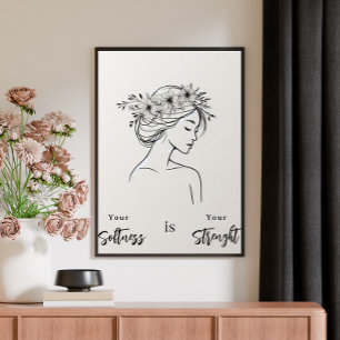Minimalistische Frauenlinienkunst Skandinavisch Ne Leinwanddruck