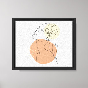Minimalistische Frauenlinienkunst-Wandkunst  Leinwanddruck