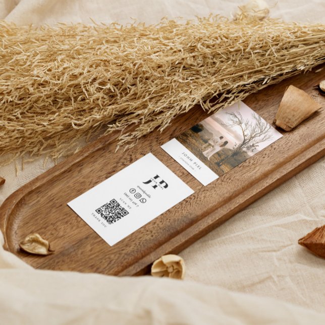 Minimalistische Freelance Wedding Fotograf Qr Visitenkarte (Von Creator hochgeladen)