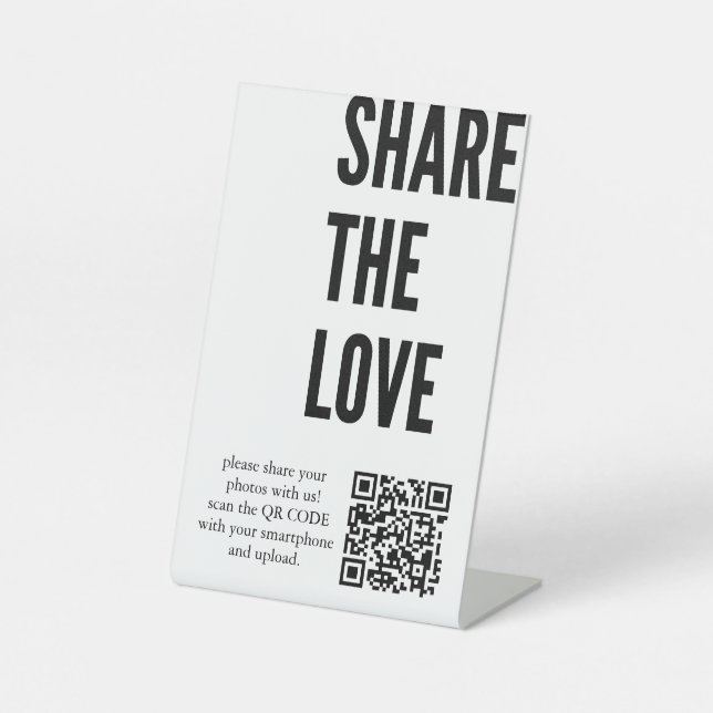 Minimalistische Freigabe des Qr-Codes der Liebe |  Sockelschild (Vorderseite)