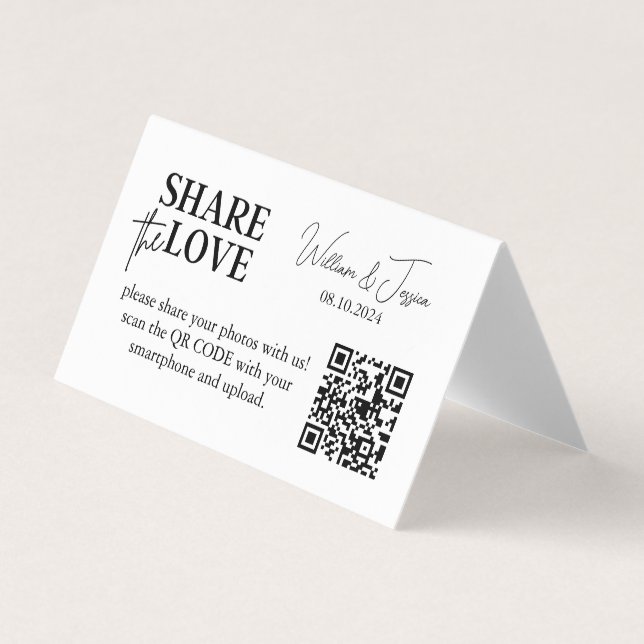 Minimalistische Freigabe des Qr-Codes der Liebe |  Visitenkarten (Vorderseite)