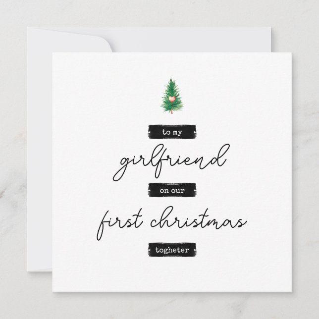 Minimalistische Freundin Weihnachtskarte Feiertagskarte (Vorderseite)