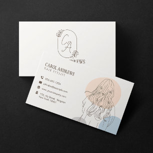 Minimalistische Friseur-Illustration Schönheitssal Visitenkarte