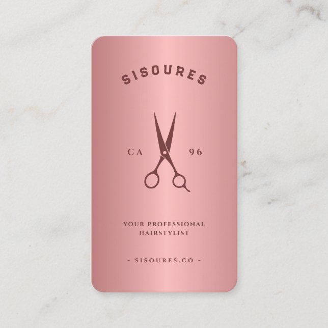 Minimalistische Friseursalon Barbershop Schere Visitenkarte (Vorderseite)