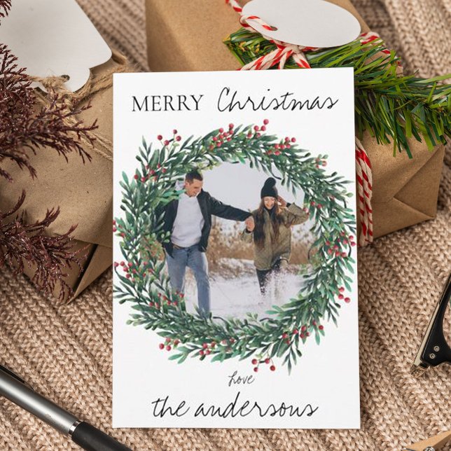 Minimalistische frohe Weihnachten Blätter Wreath F (Von Creator hochgeladen)